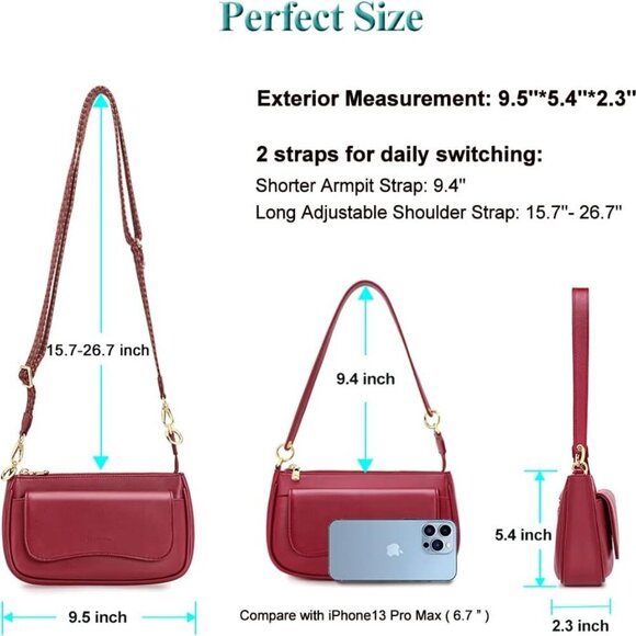 Brand New Small Vegan Crossbody Wine Handbag - Picture 3 of 11